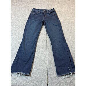 Kut from the Kloth Jeans Womens 0 Blue Natalie High Rise Bootcut Cotton Raw Hem